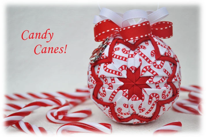 Candy Canes Quilted Ornament
