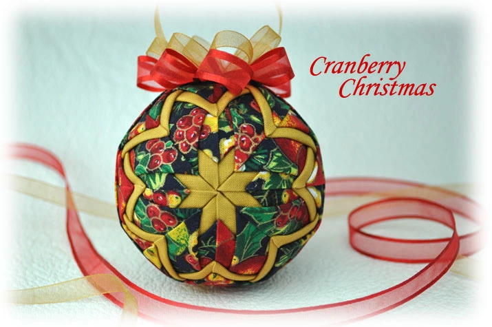 Cranberry Christmas Quilted Ornament
