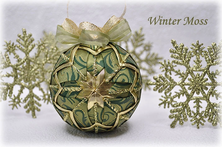 Winter Moss Quilted Ornament