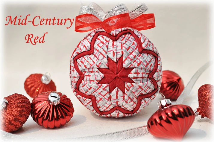 Mid Century Red Quilted Ornament