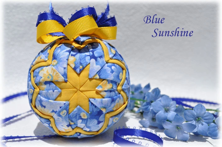 Blue Sunshine Quilted Ornament