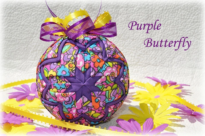 Purple Butterfly Quilted Ornament