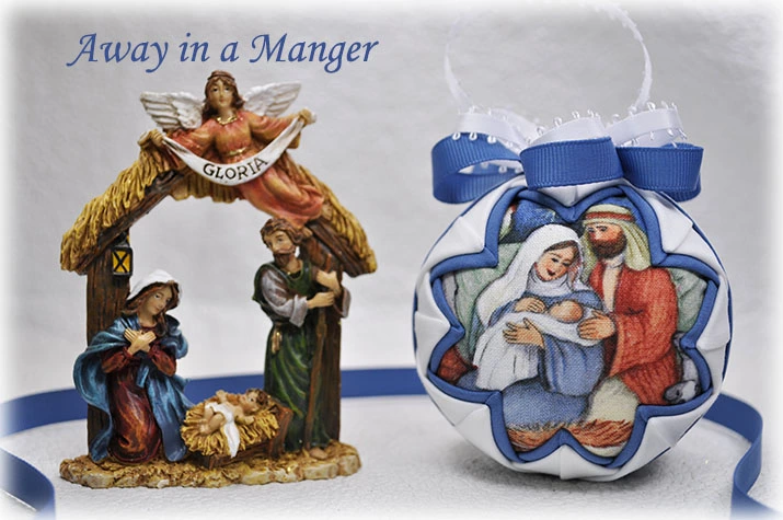 Away in a Manger Quilted Ornament
