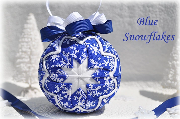 Blue Snowflakes Quilted Ornament