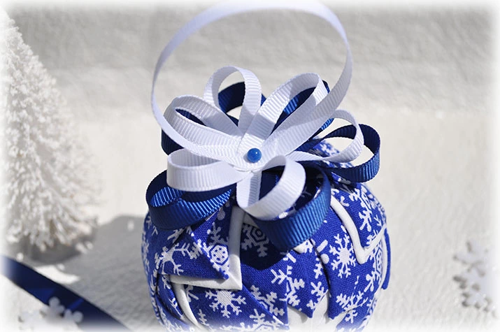 Blue Snowflakes Quilted Ornament