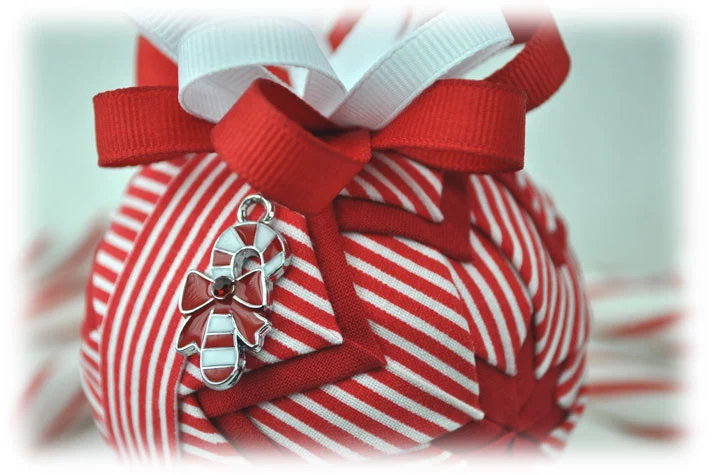 Candy Cane Quilted Ornament