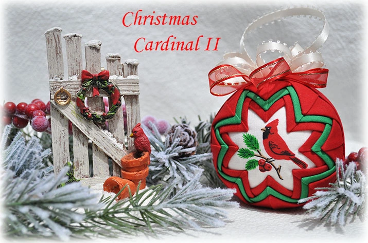 Christmas Cardinal Quilted Ornament