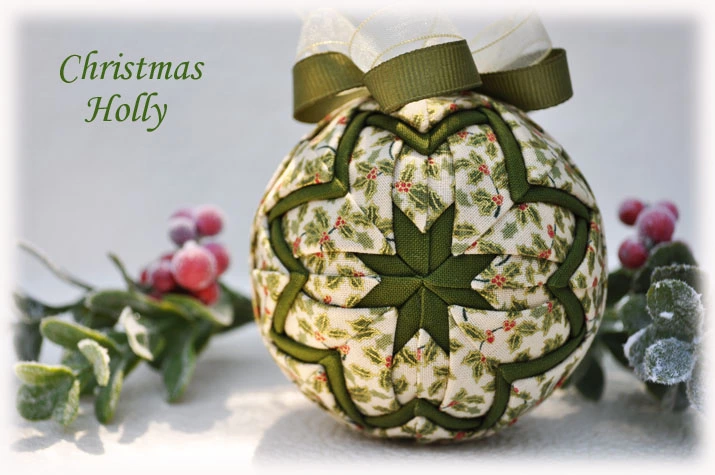 Christmas Holly Quilted Ornament