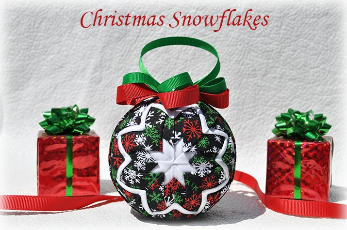 Christmas Zig Zag Quilted Ornament