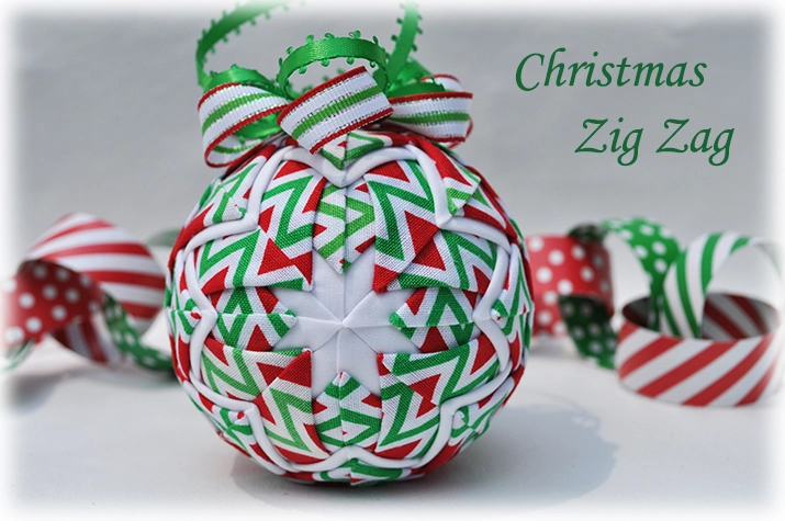 Christmas Zig Zag Quilted Ornament