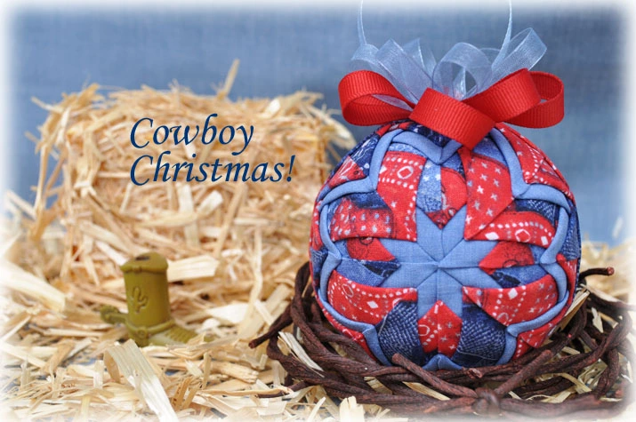 Cowboy Christmas Quilted Ornament