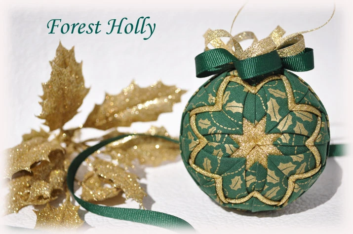 Forest Holly Quilted Ornament