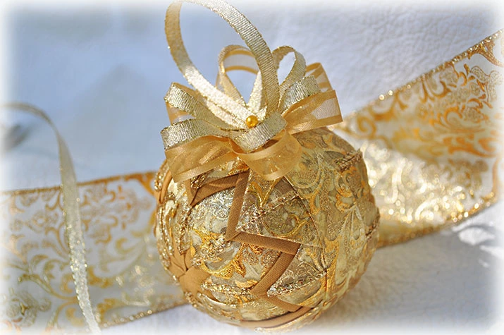 Golden Glory Quilted Ornament