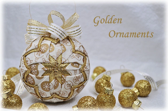 Golden Ornaments Quilted Ornament