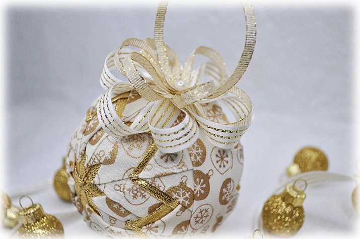 Golden Ornaments Quilted Ornament