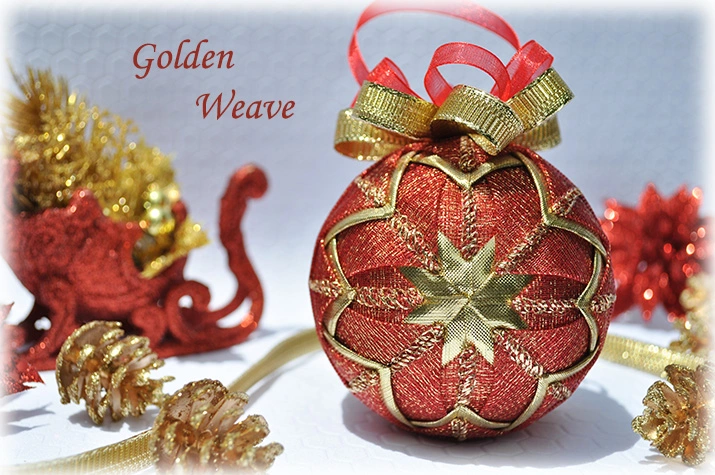 Golden Weave Quilted Ornament