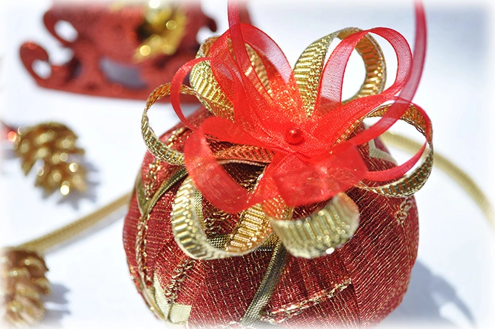 Golden Weave Quilted Ornament