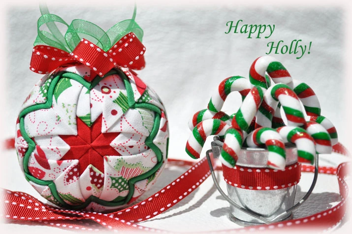 Happy Holly Quilted Ornament