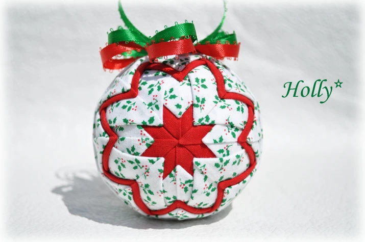 Holly Quilted Ornament