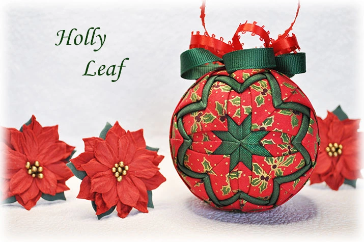 Holly Leaf Quilted Ornament