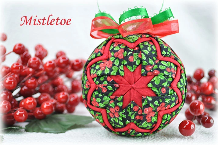 Mistletoe Quilted Ornament