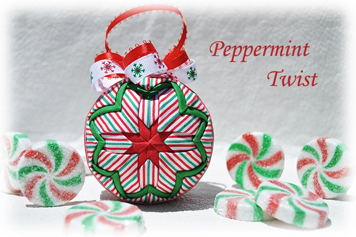 Peppermint Twist Quilted Ornament