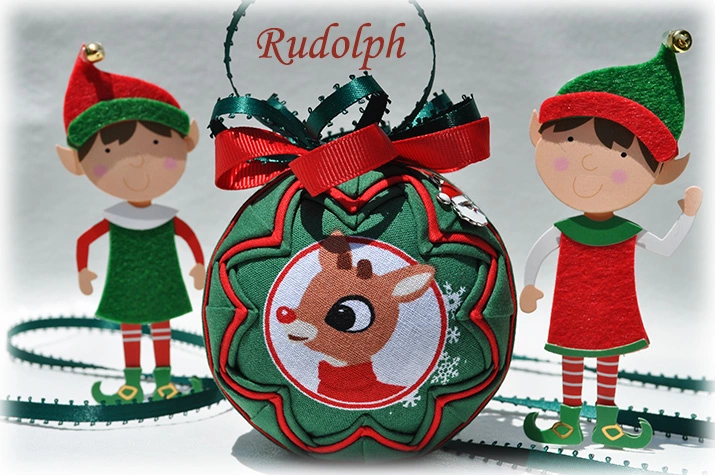 Rudolph Quilted Ornament