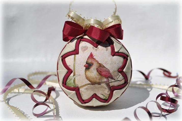 Birds of Christmas Quilted Ornament