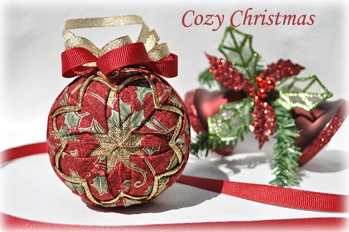 Cozy Christmas Quilted Ornament