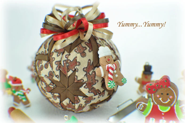 Gingerbread Cookies Quilted Ornament