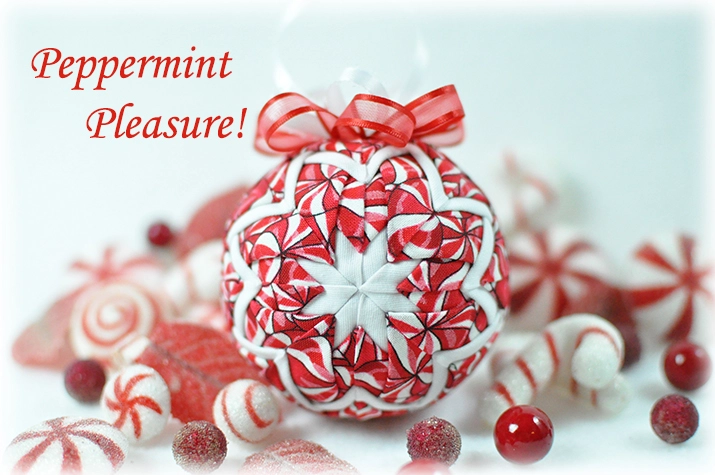 Peppermint Pleasure Quilted Ornament