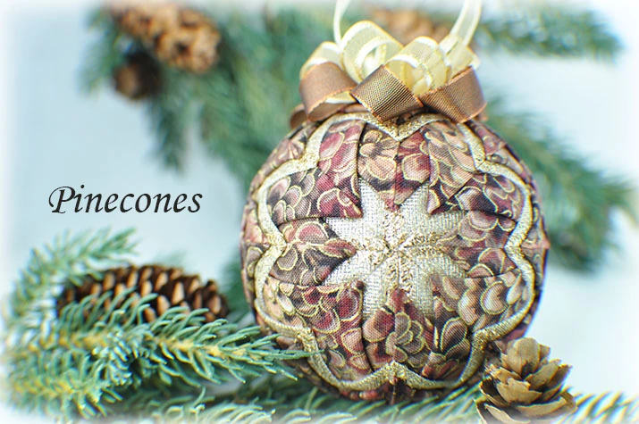 Pinecones Quilted Ornament