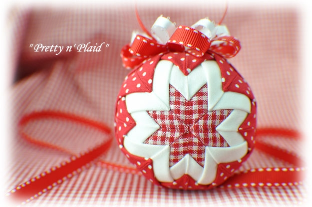 Pretty n Plaid Quilted Ornament