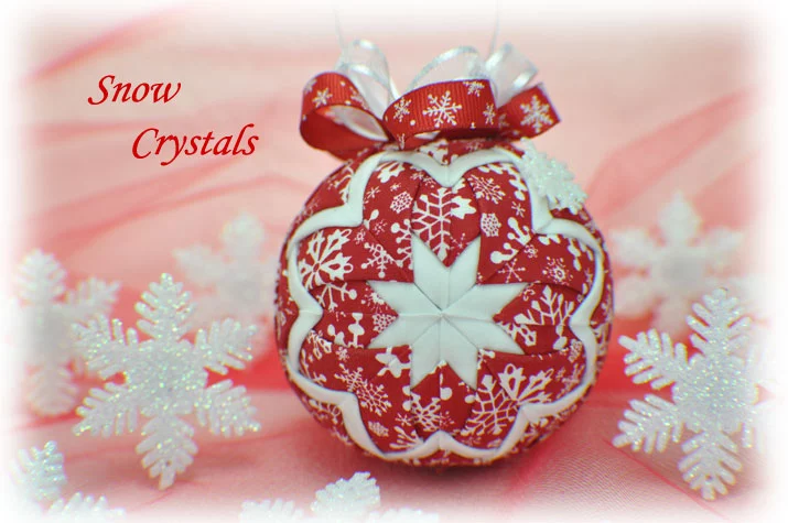 Snow Crystals Quilted Ornament