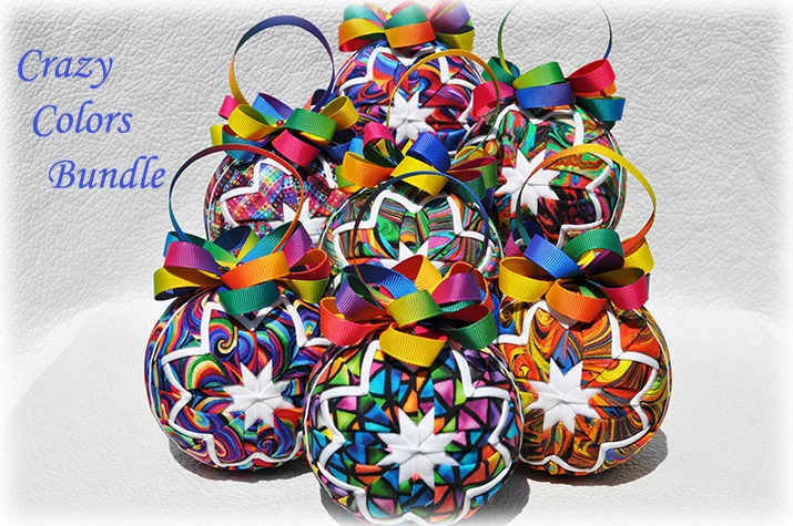 Crazy Colors Bundle Quilted Ornament