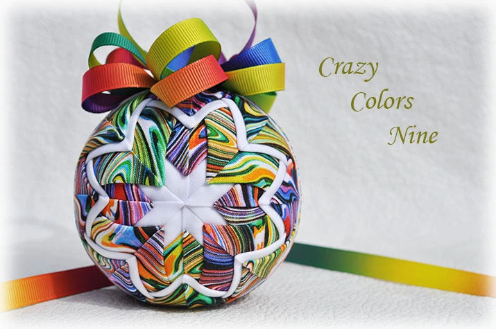 Crazy Colors Quilted Ornament
