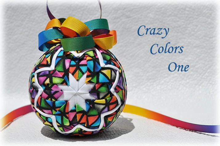 Crazy Colors Quilted Ornament