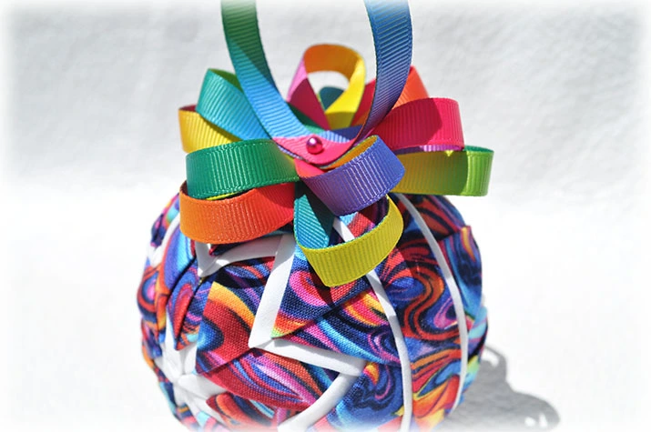 Crazy Colors Quilted Ornament