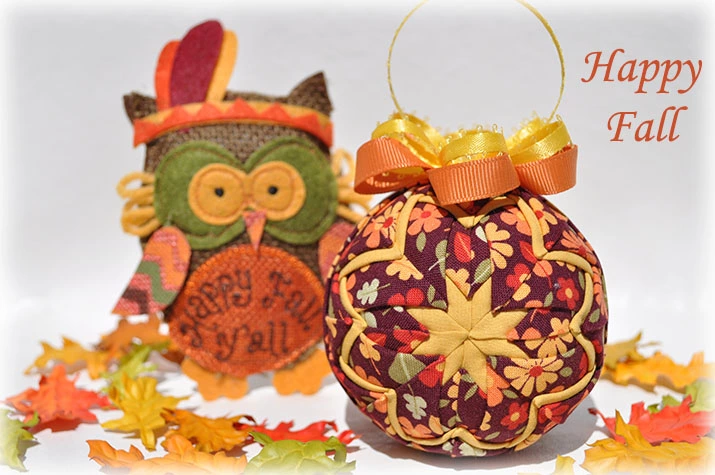 Happy Fall Quilted Ornament