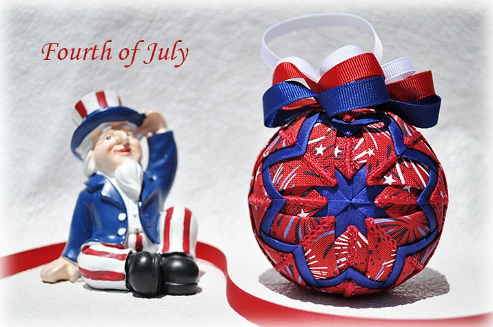 Fourth of July Quilted Ornament