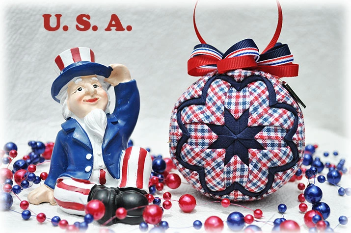 USA Quilted Ornament