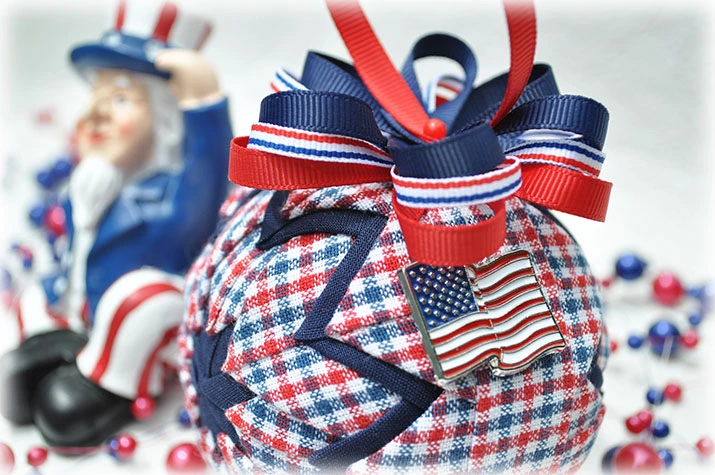 USA Quilted Ornament