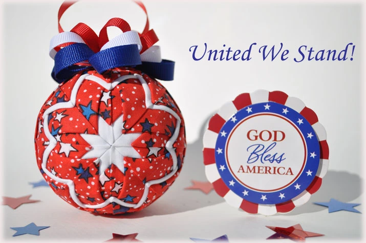 United We Stand Quilted Ornament