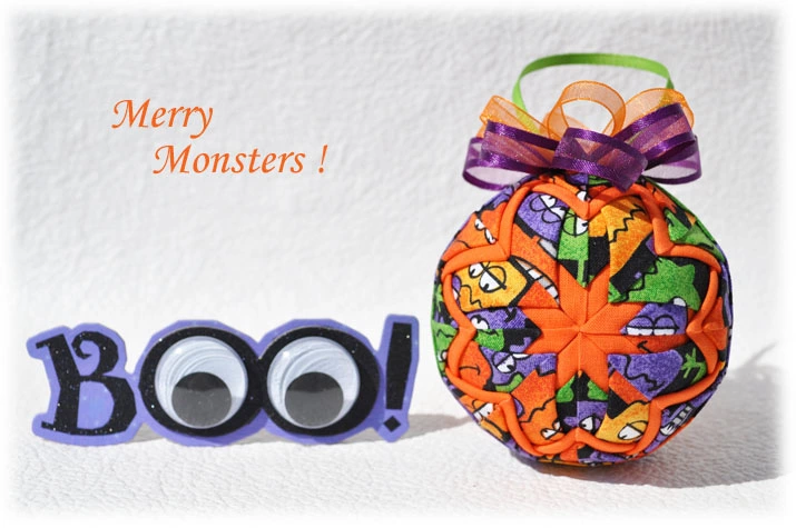 Merry Monsters Quilted Ornament