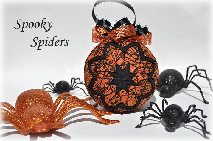 Spooky Spiders Quilted Ornament