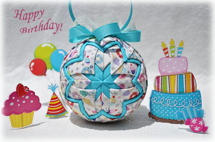 Happy Birthday Quilted Ornament
