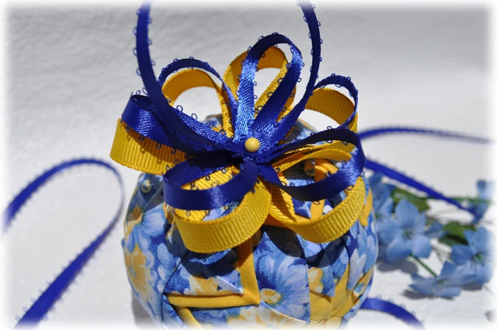 Blue Sunshine Quilted Ornament