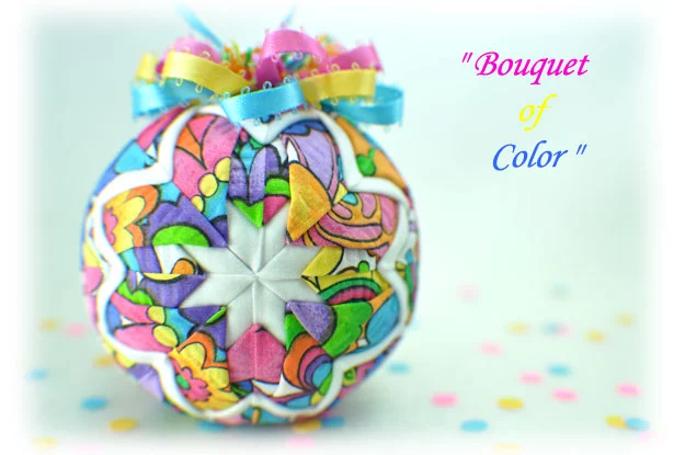 Bouquet of Color Quilted Ornament