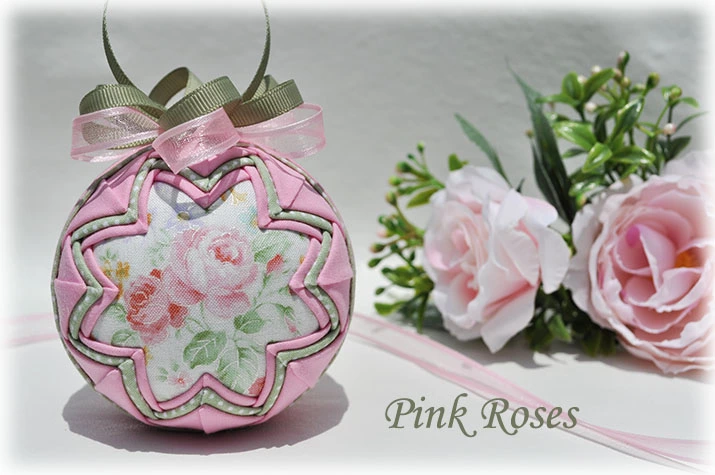Pink Roses Quilted Ornament